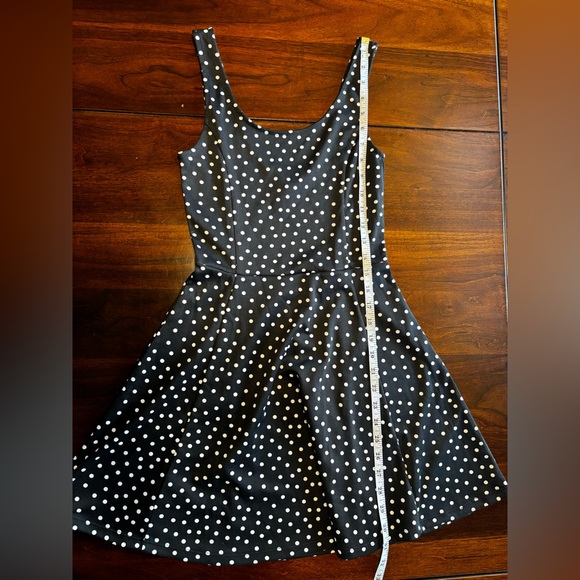 Black polka dot mini/skater dress by Divided for H&M size 4 - Picture 4 of 8